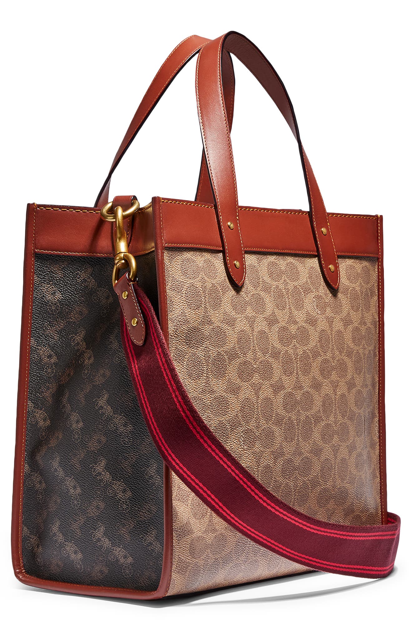 COACH Horse & Carriage Signature Coated Canvas Tote, Alternate, color, 