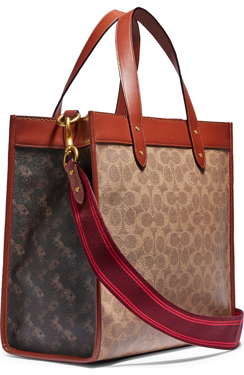 COACH Horse & Carriage Signature Coated Canvas Tote, Alternate, color,