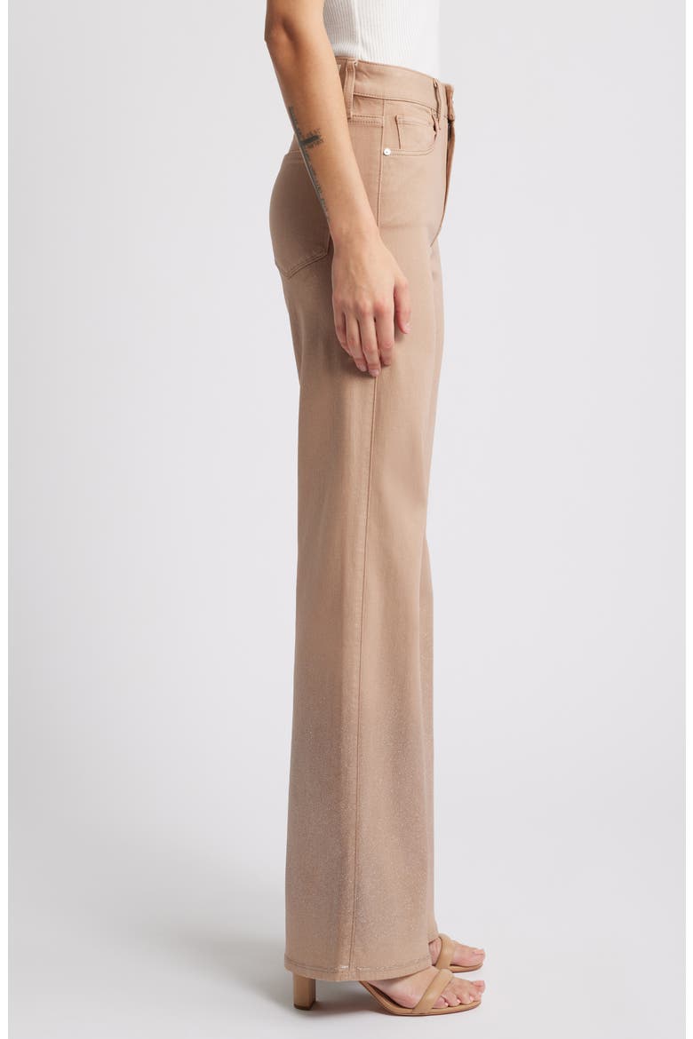 Leenah Shimmer Coated Wide Leg Jeans, Alternate, color, LTESLVLUX