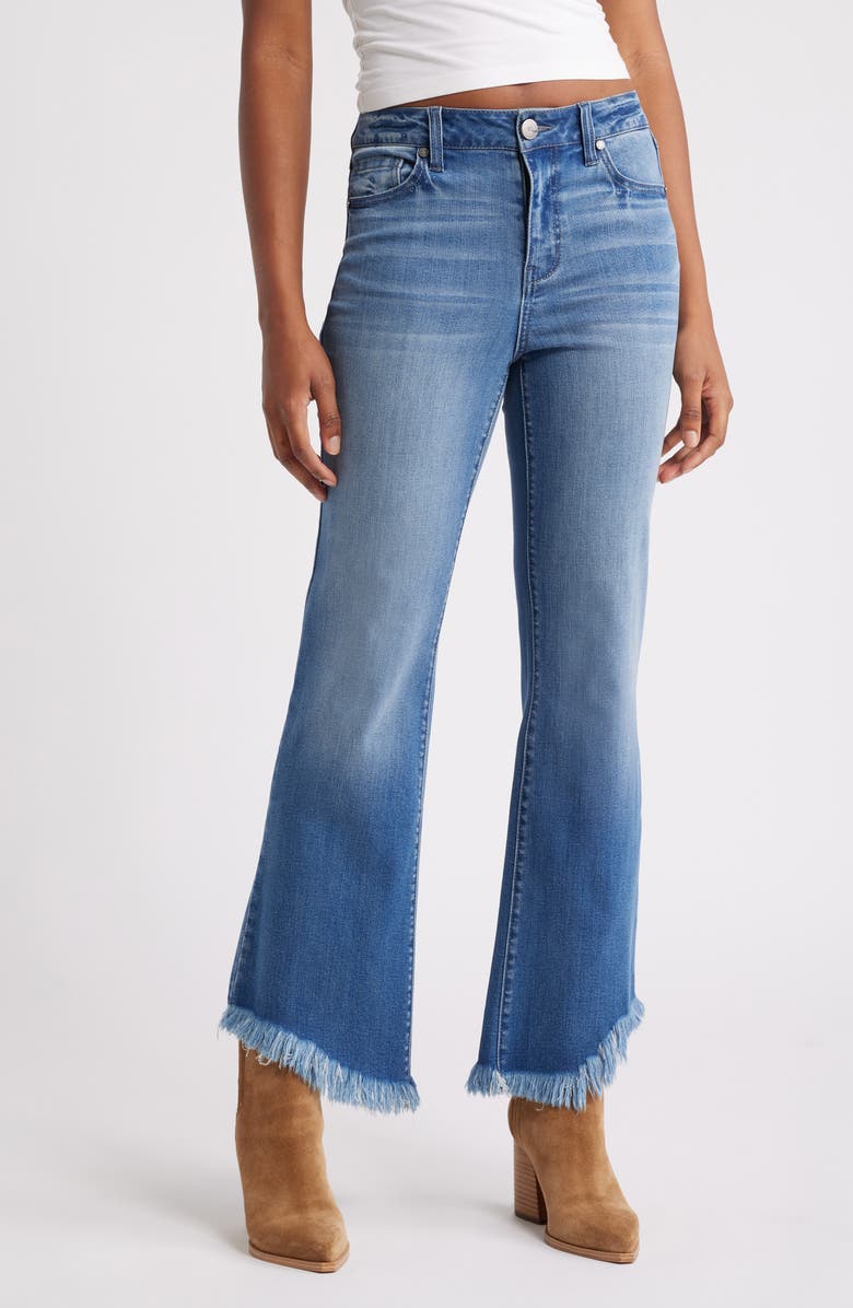 1822 Denim High Waist Raw Hem Bootcut Jeans, Main, color, Rumi