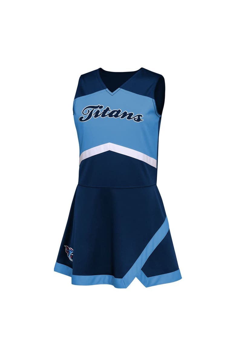 Girls Preschool Navy Tennessee Titans Two-Piece Cheer Captain Jumper Dress with Bloomers Set, Alternate, color, Navy