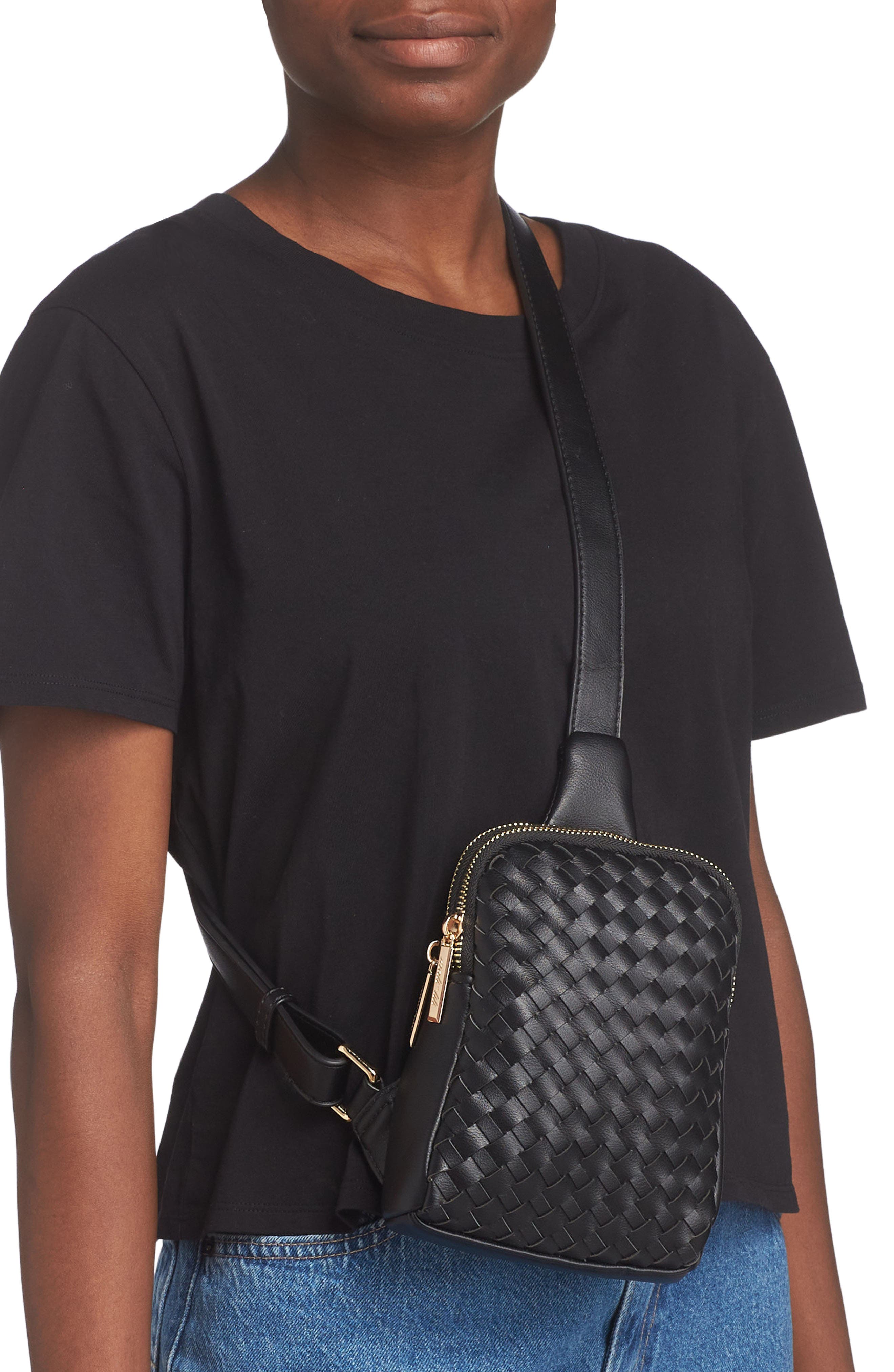 Mali + Lili Haley Basket Weave Vegan Leather Sling Bag, Alternate, color, 