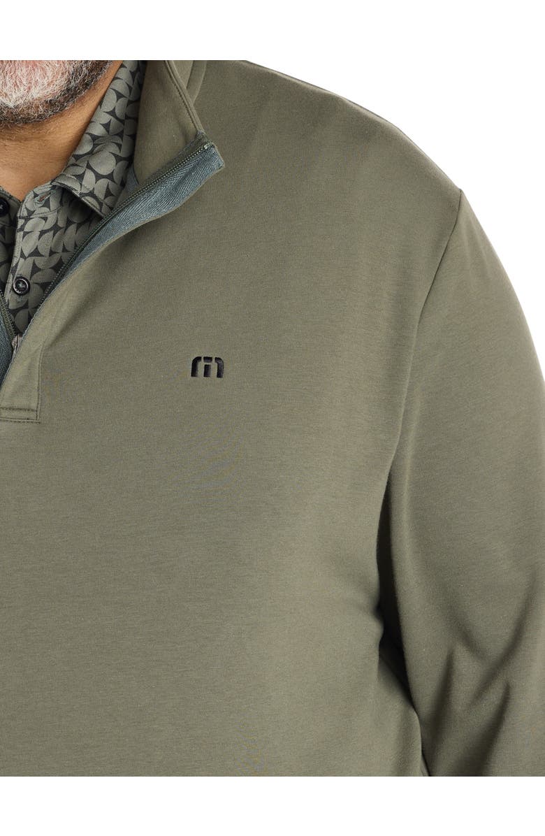 TravisMathew Fit By DXL Big & Tall Cloud 1/4-Zip Pullover, Alternate, color, Dark Olive
