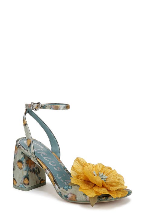 Aria Flower Ankle Strap Sandal (Women)