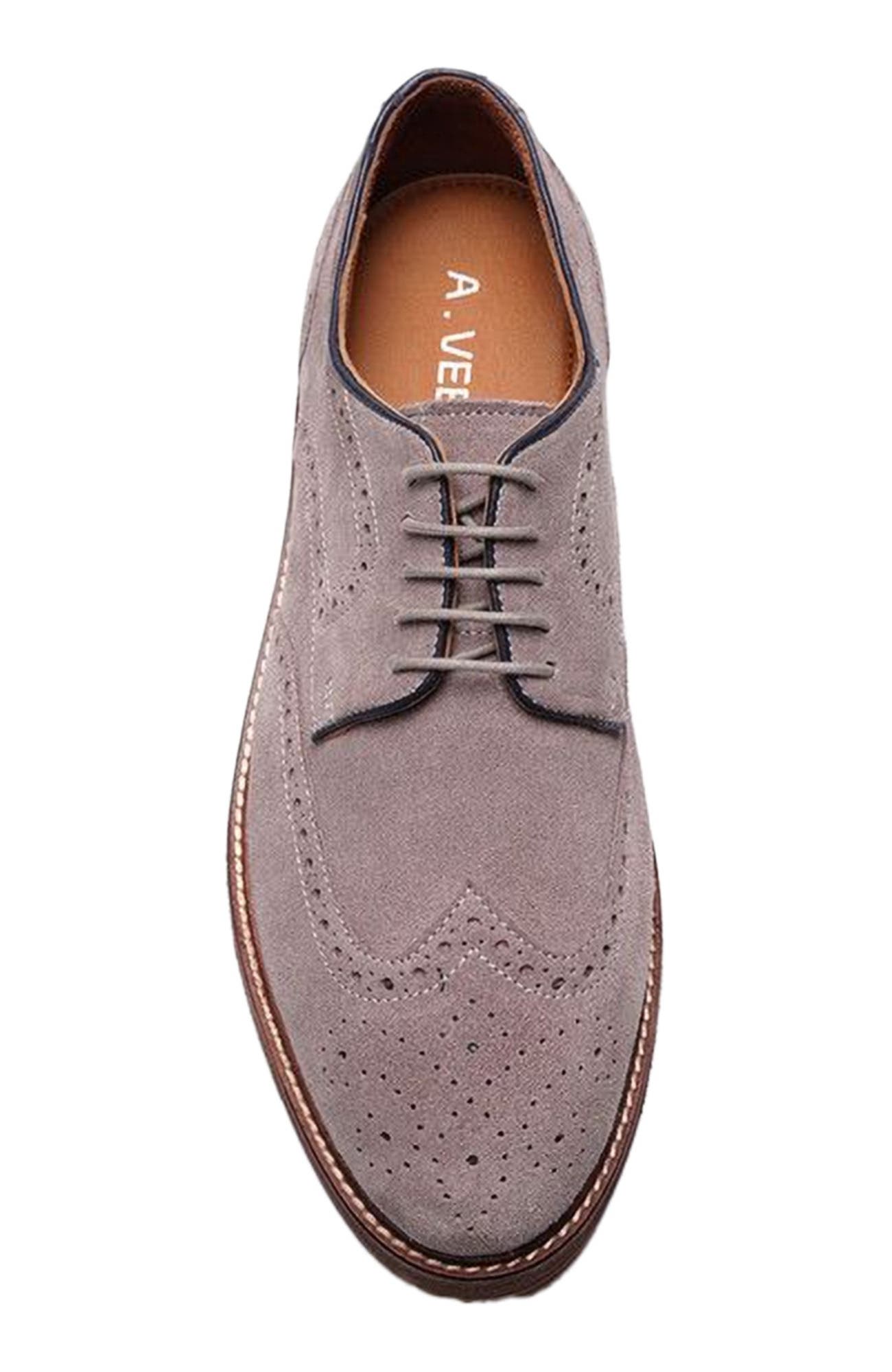 A. Veer Cambridge Wingtip Lace-up, Alternate, color, Taupe Suede