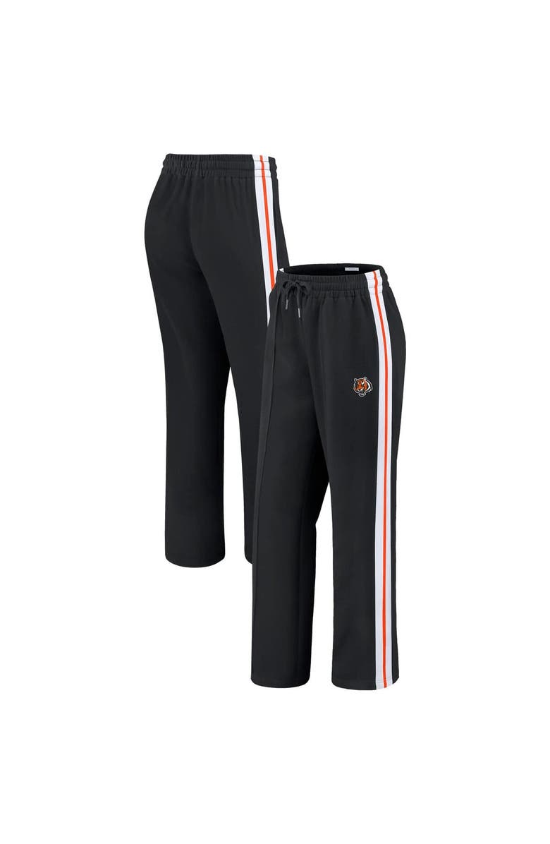 WEAR by Erin Andrews Women's WEAR by Erin Andrews Black Cincinnati Bengals Color-Block Straight Leg Pants, Main, color, Black