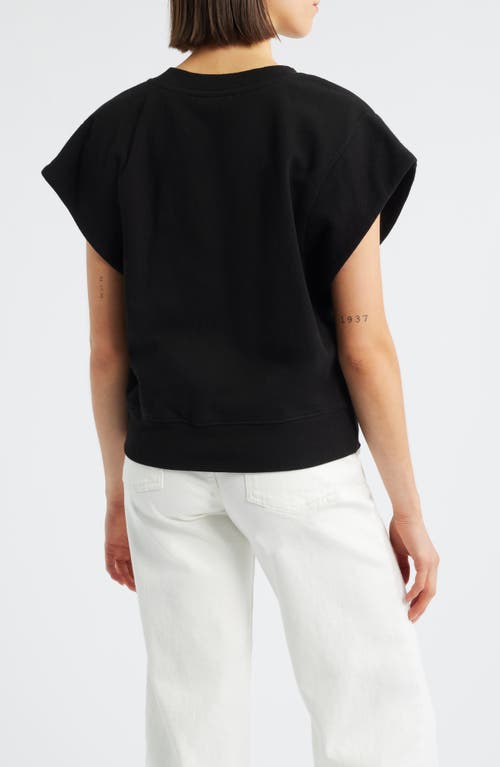 Wit & Wisdom Extended Shoulder Notch Neck Top In Black