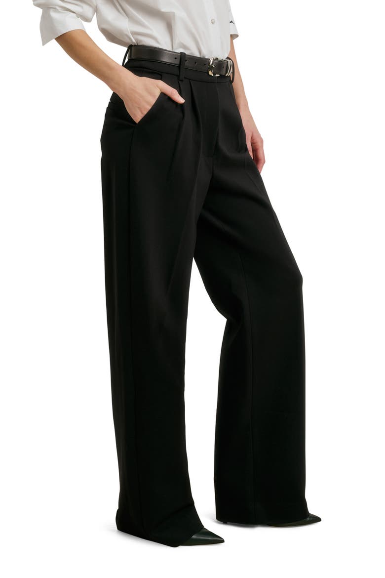 The Anywhere Pleated Wide Leg Pants, Alternate, color, BLACK