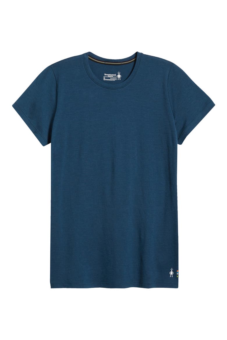 Merino Wool Blend Short Sleeve T-Shirt, Alternate, color, TWILIGHT BLUE