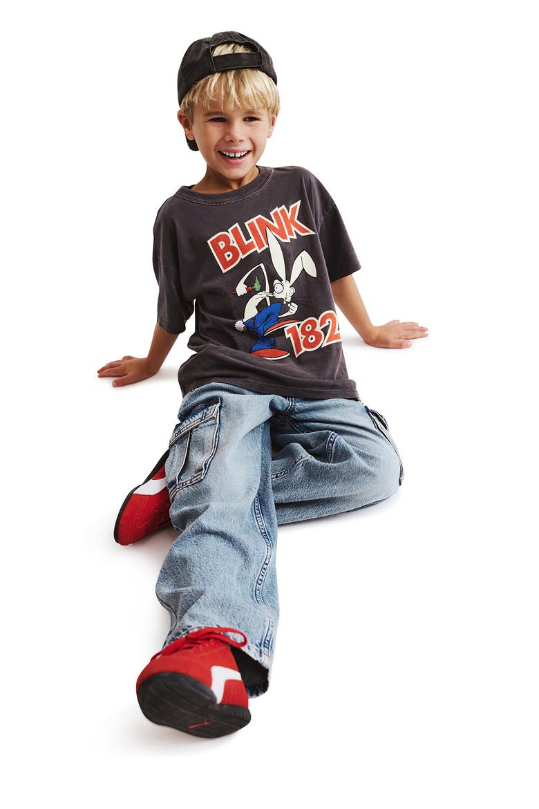 Kid's Licensed Drop Shoulder Short Sleeve Tee, Alternate, color, Rabbit Grey Blink 182