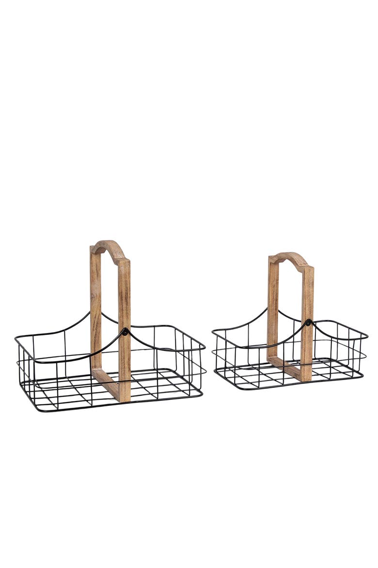 Basket with Handle Set of 2, Main, color, Black