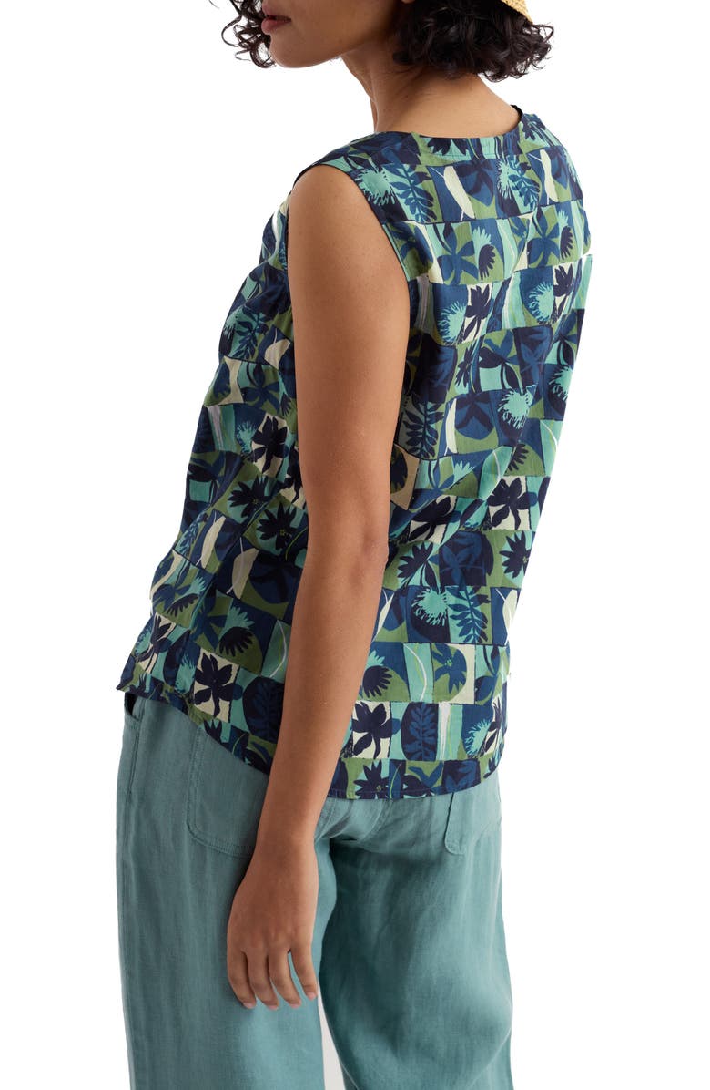 Seasalt Cornwall Cobbs Well Printed Sleeveless Organic Cotton Top, Alternate, color, Floral Splice Sardine