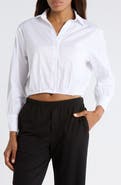 JASON WU Long Sleeve Elastic Hem Button-Up Shirt