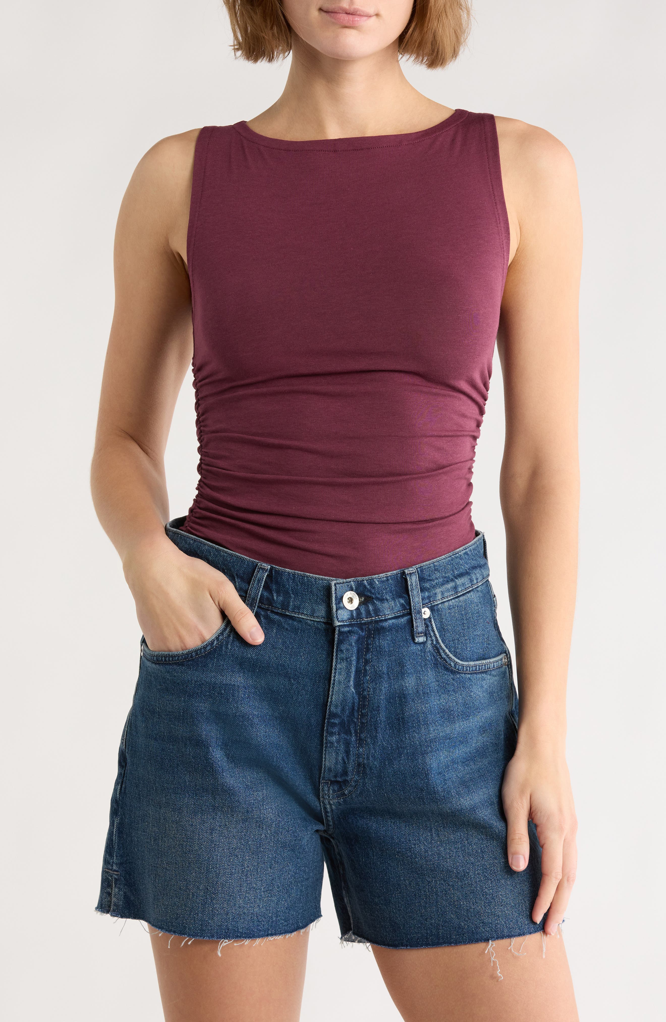 rag & bone Lucy Ruched Sleeveless Top