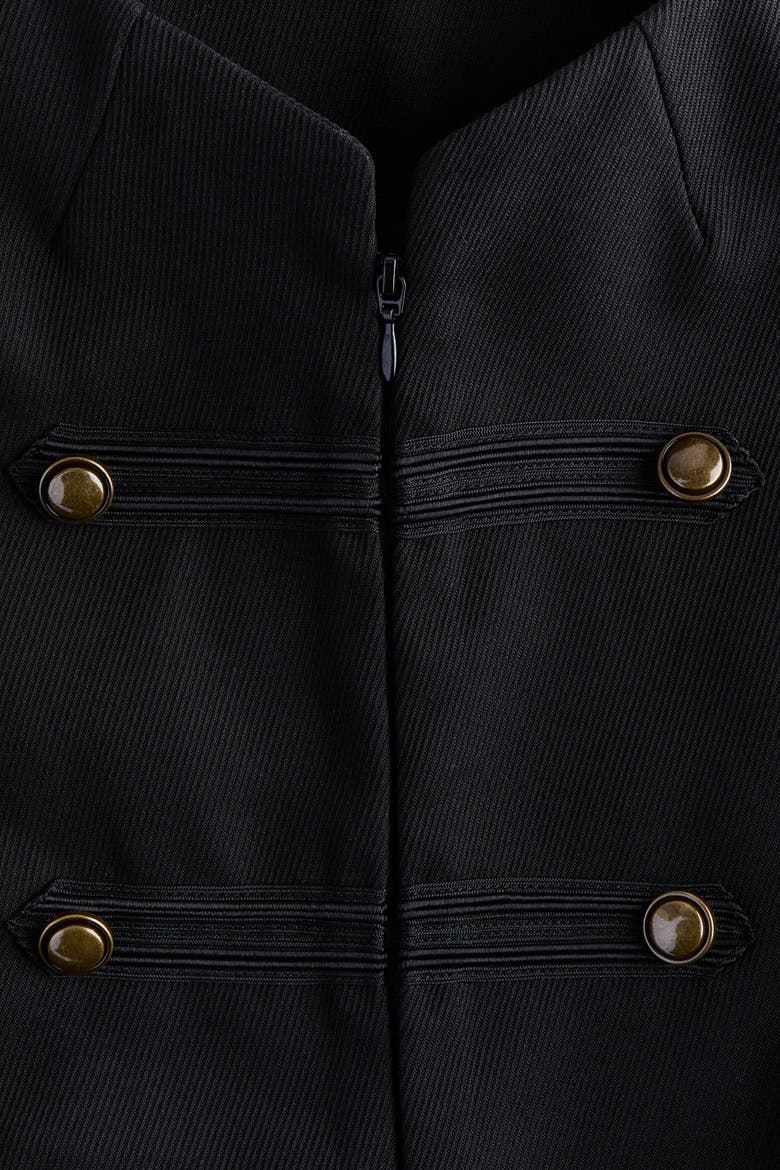 Button-detail Twill Vest, Alternate, color, Black