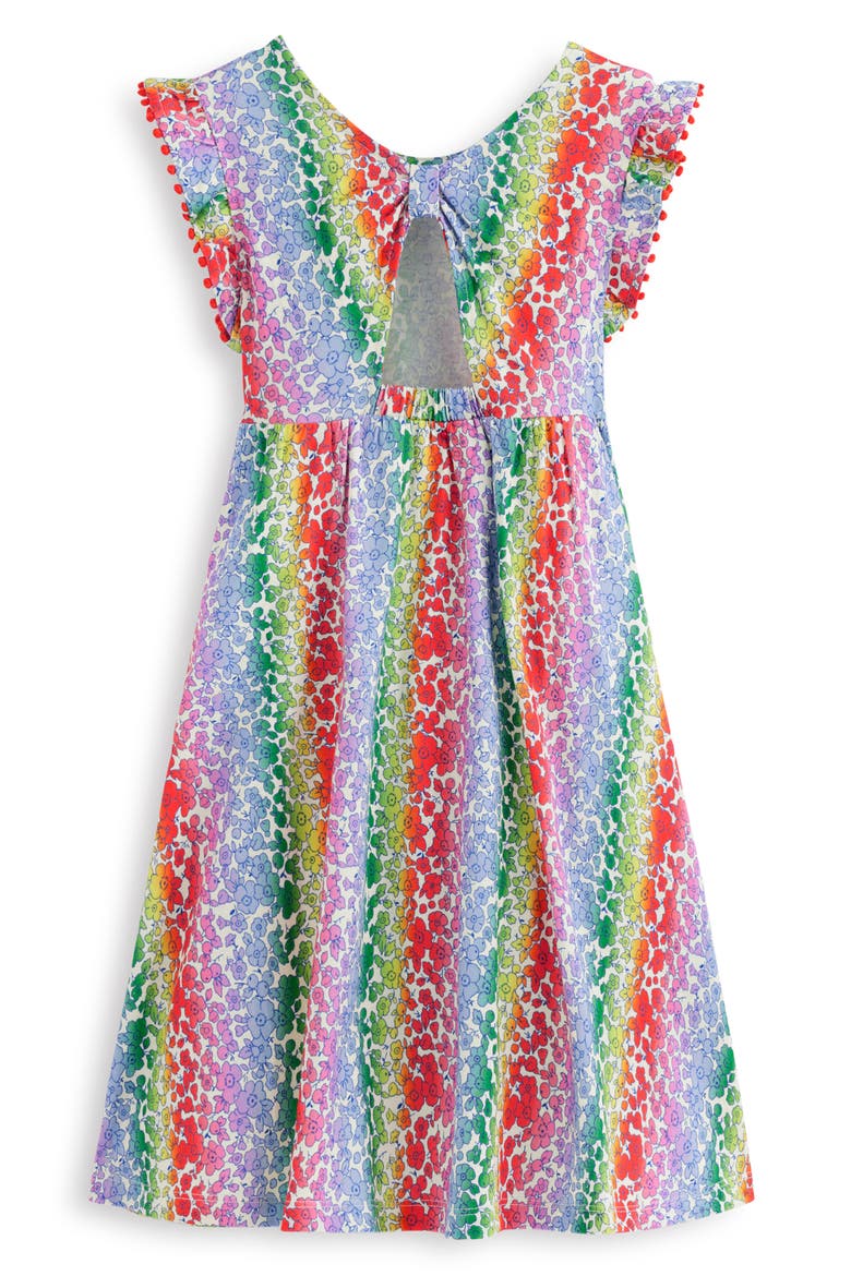 Kids' Bow Back Jersey Dress, Alternate, color, RAINBOW OMBRE FLOWERBED