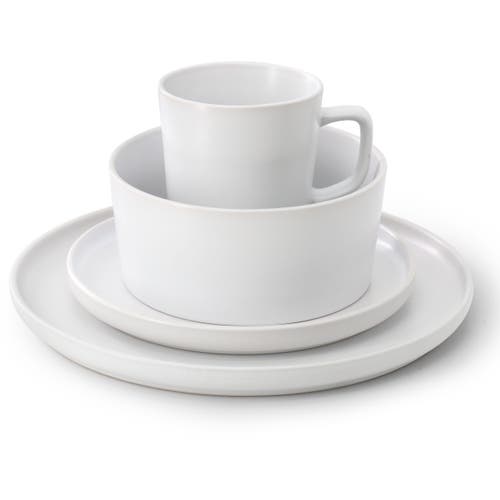 Elama Luxmatte White 16 Piece Dinnerware Set In White