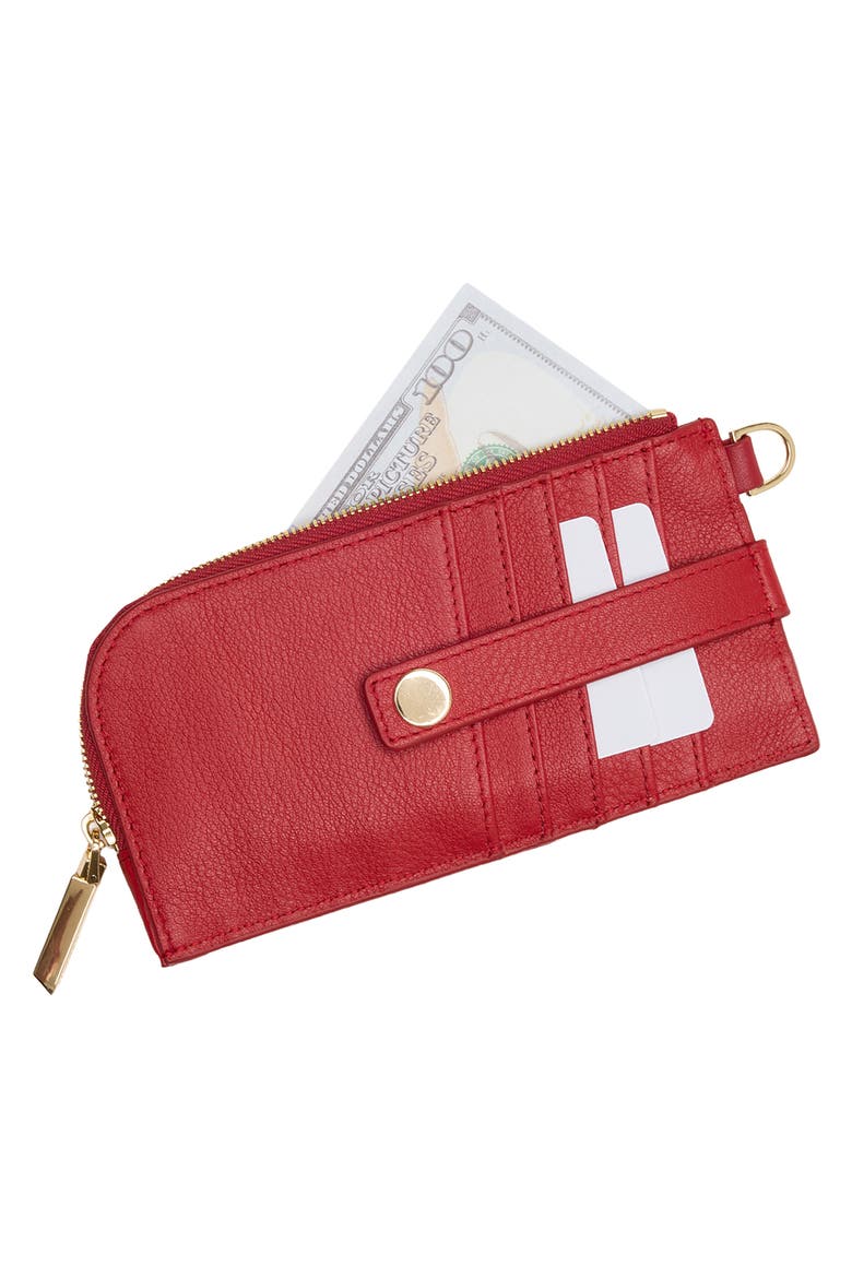 210 East Leather Continental Wallet, Alternate, color, CHILI RED/ GOLD