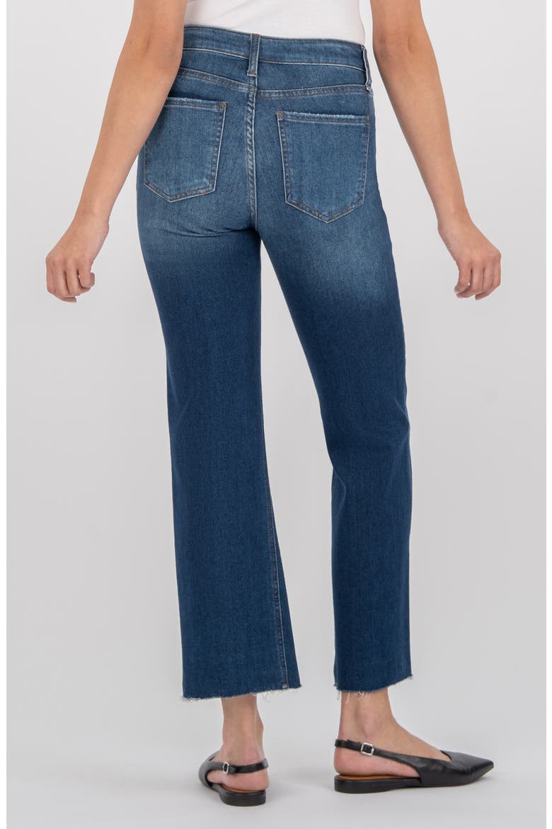 Kelsey High Waist Raw Hem Ankle Flare Leg Jeans, Alternate, color, ROYAL