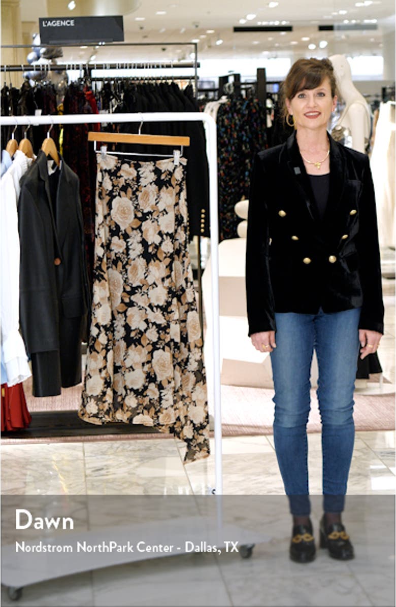 Floral Print Asymmetric Midi Skirt, sales video thumbnail