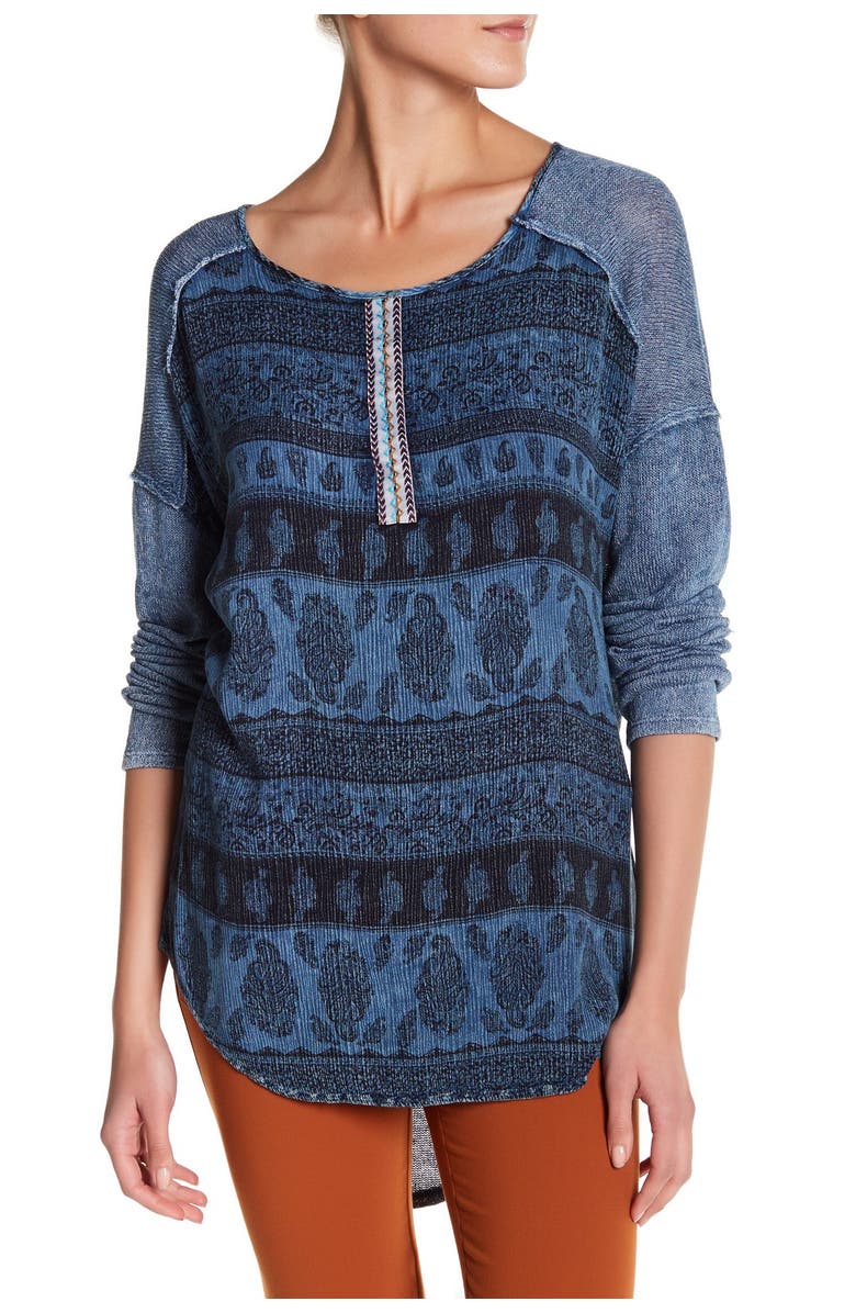 Blu Pepper Embroidered Hi-Lo Sweater, Main, color, 