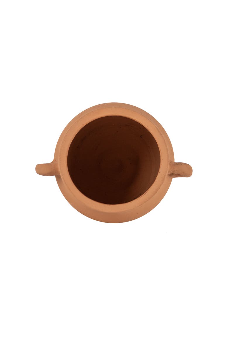 Natural Handthrown Terracotta Vase with Handles, Alternate, color, Brown