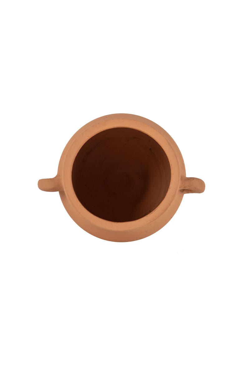 Foreside Home and Garden Natural Handthrown Terracotta Vase with Handles, Alternate, color, Brown