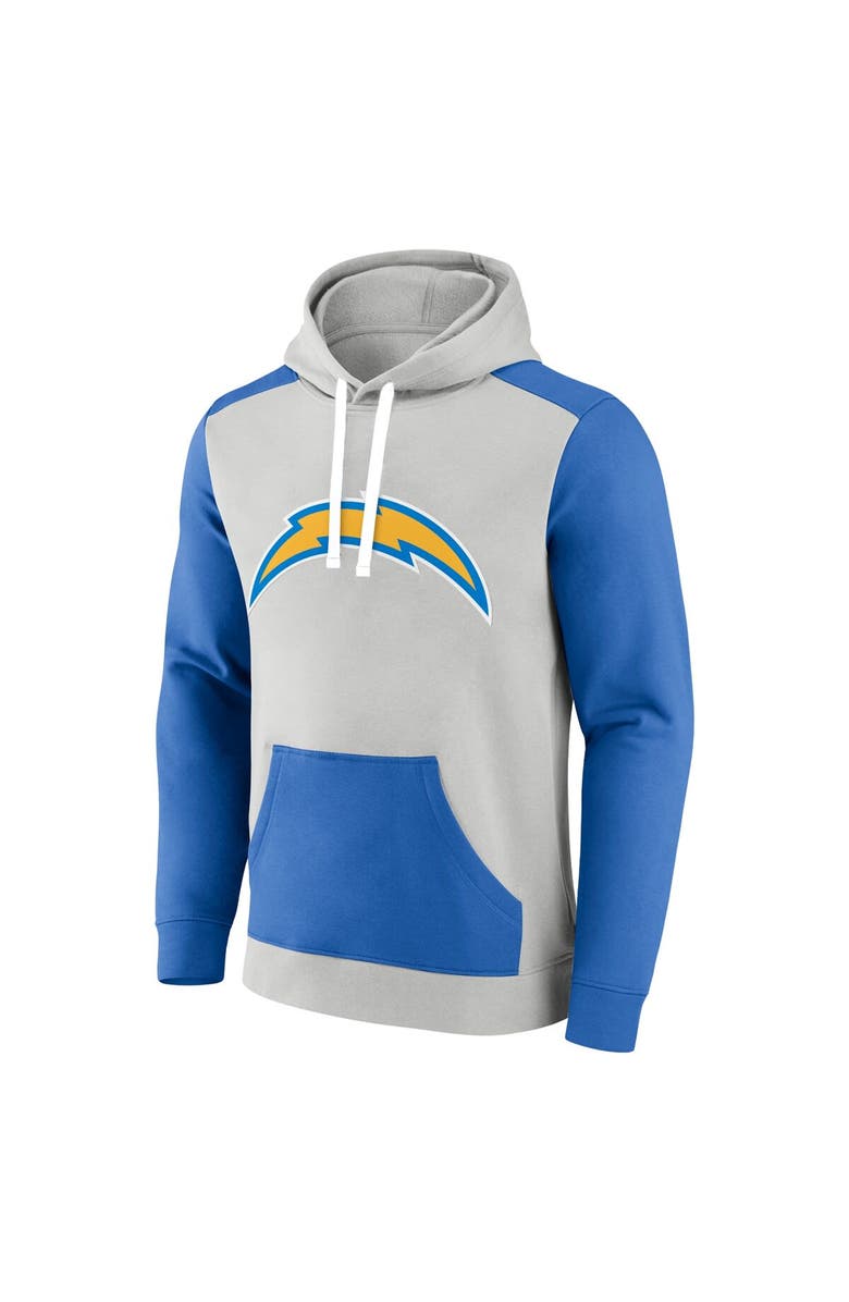 FANATICS Men's Fanatics Branded Silver/Powder Blue Los Angeles Chargers Big & Tall Team Fleece Pullover Hoodie, Alternate, color, Silver