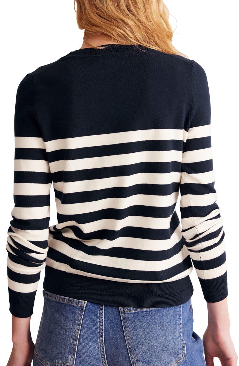 Boden Catriona Stripe Cotton Blend Sweater, Alternate, color,