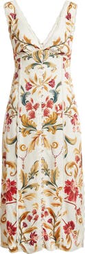 FARM Rio Royal Garden Print Sleeveless Satin Dress