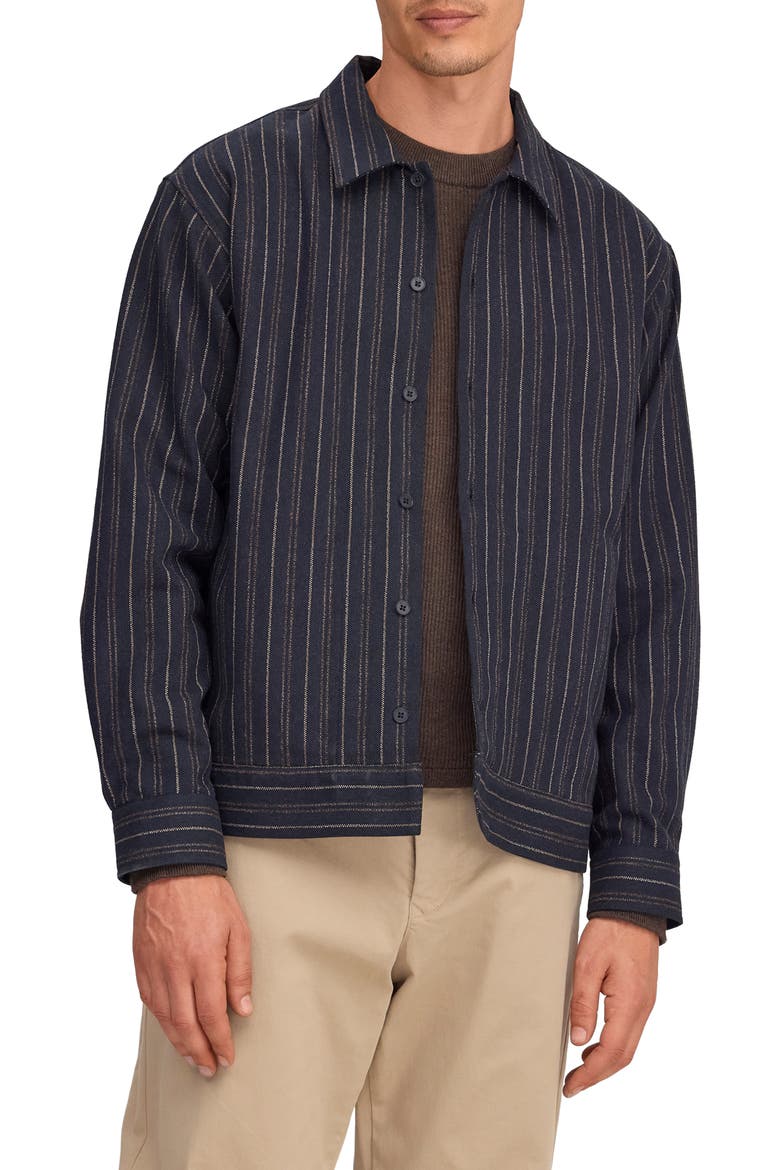 Reed 50091 Striped Shirt Jacket, Main, color, NAVY BLUE