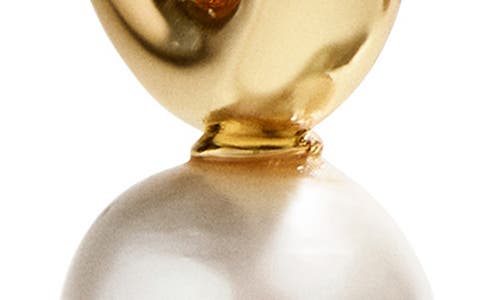 Baublebar Faux Pearl Huggie Hoop Earrings In Gold