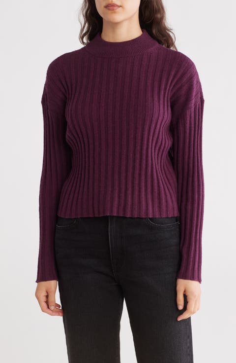 Mock Neck Crop Sweater