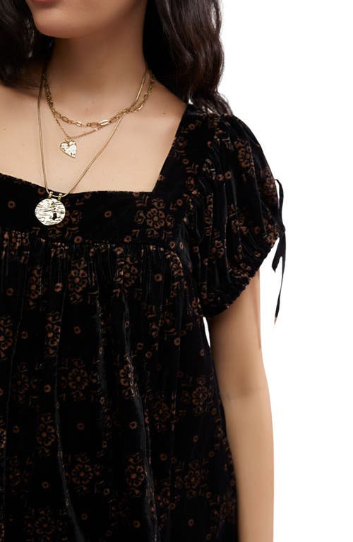 Free People Summer Camp Velvet Tunic In Black Combo