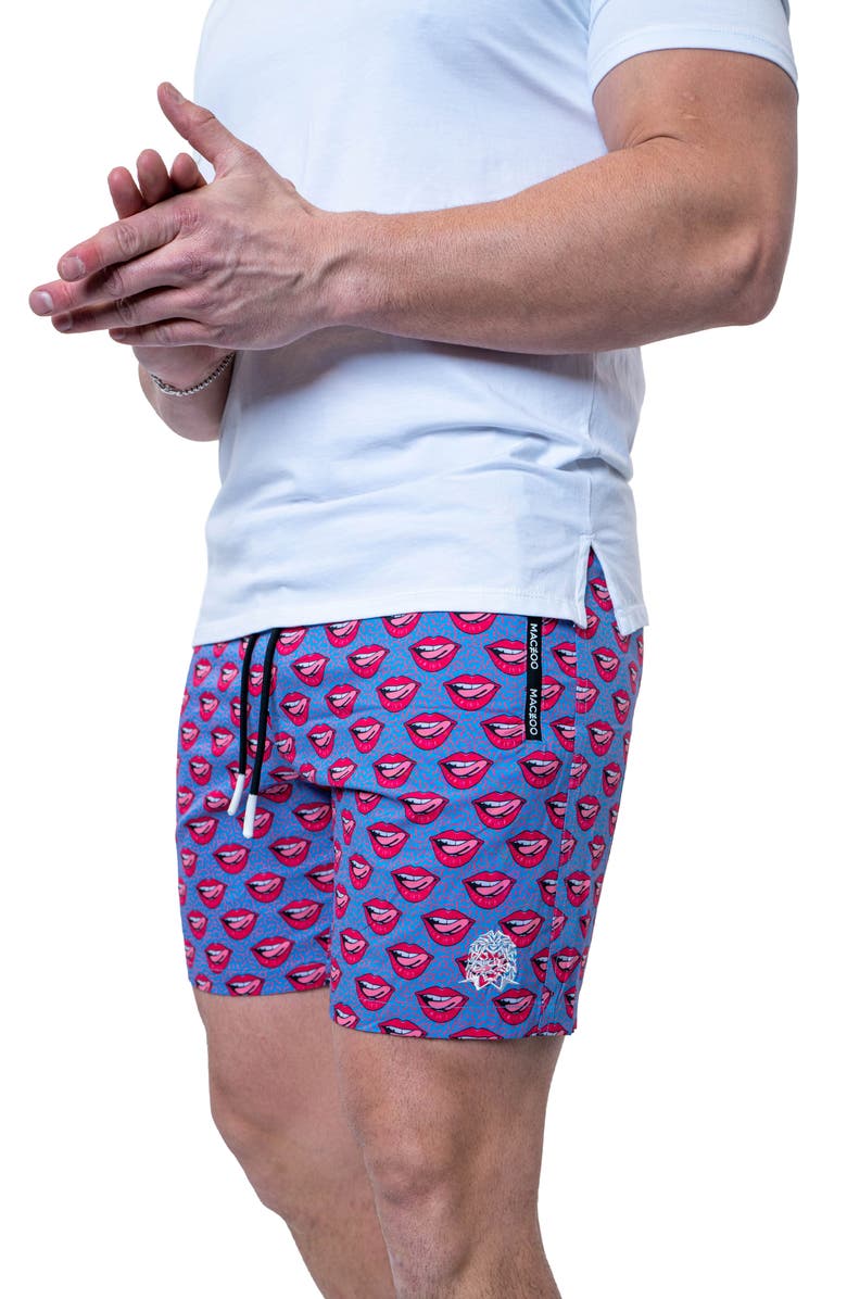 Maceoo Swim Lion Redlips Swim Trunks, Alternate, color, Blue