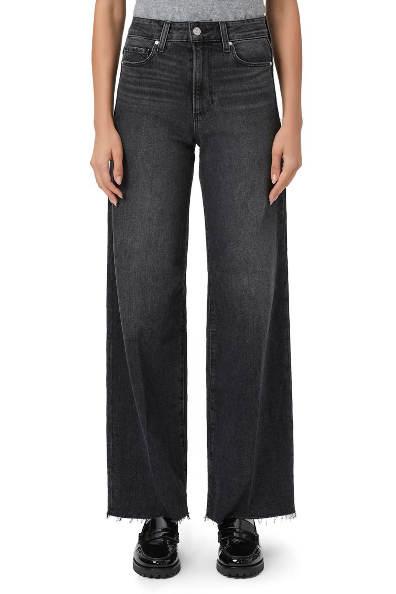 Anessa Raw Hem High Waist Wide Leg Jeans, Main, color, VIPRBLKDIS