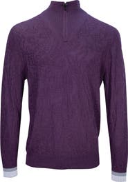 Lords of Harlech Quinn Quarter Zip Merino Wool Sweater