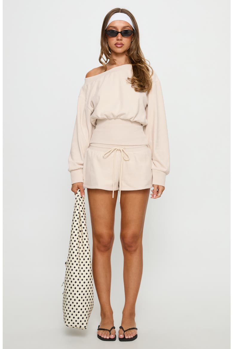 Cassey Off the Shoulder Slouchy Sweatshirt, Alternate, color, CREAM