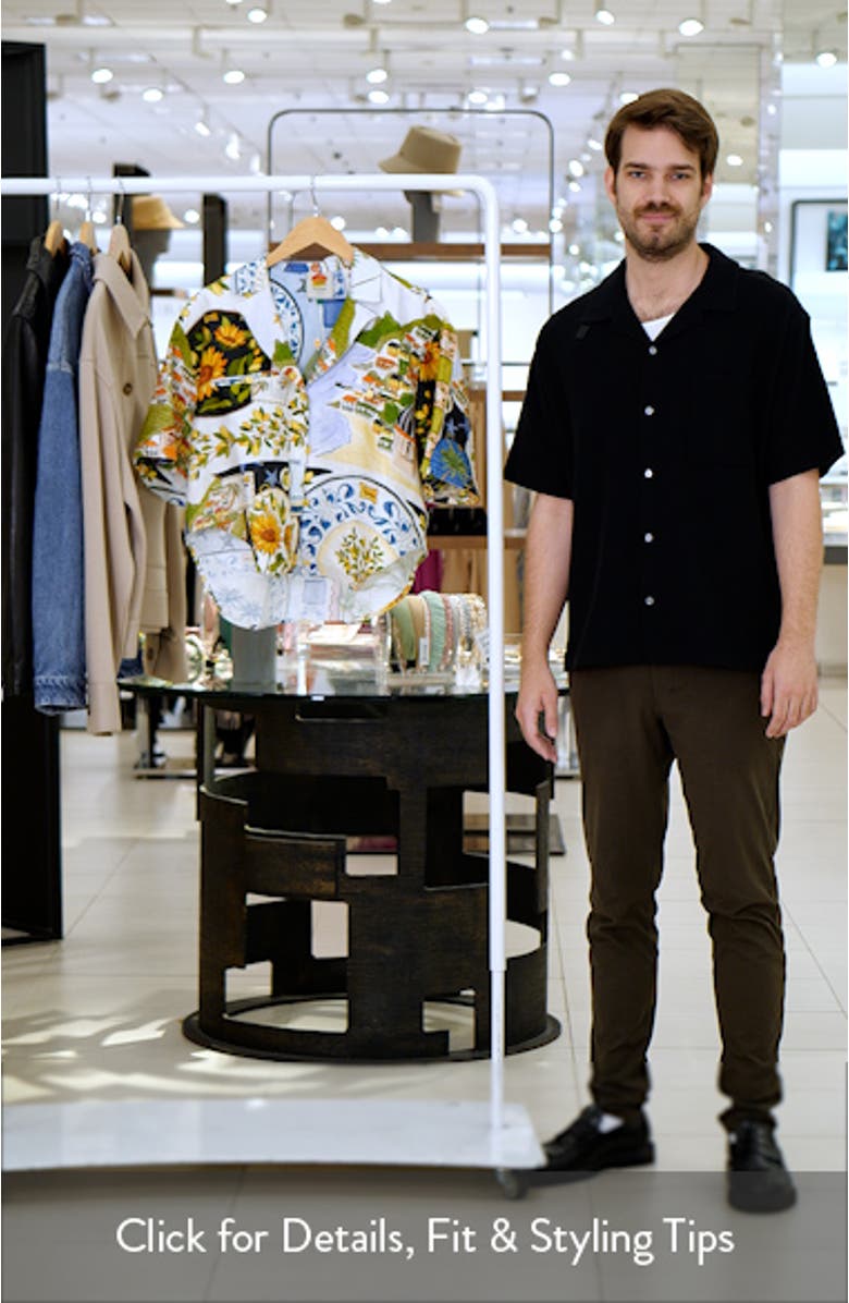 Latin Trip Scarves Crop Linen Button-Up Shirt, sales video thumbnail