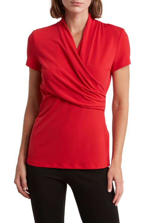 Cowl Neck Side Ruched Top
