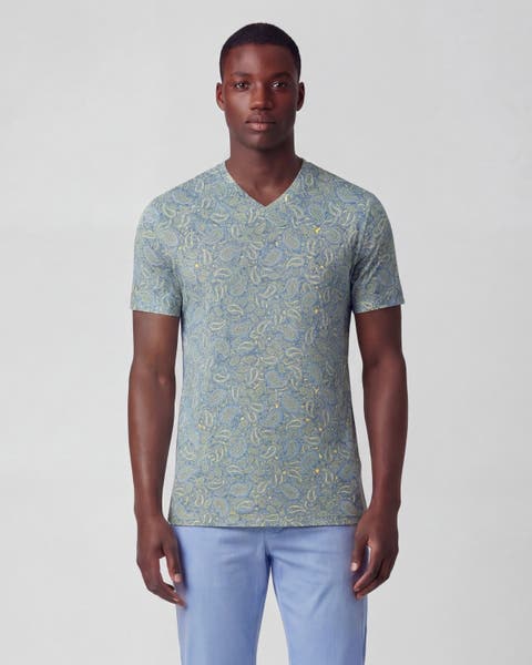 Paisley Pile Mens Vneck Tee