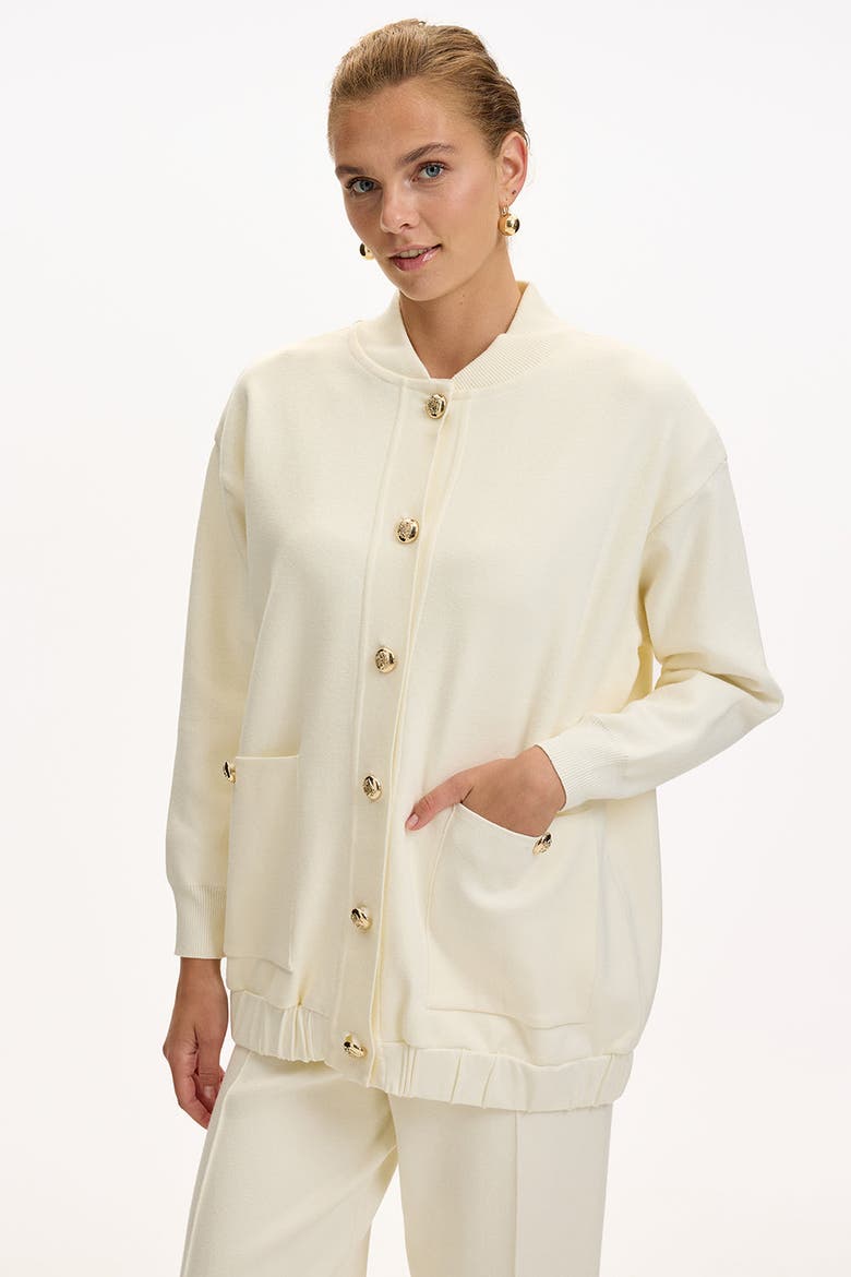 Barbara Knit Cardigan, Main, color, Ecru