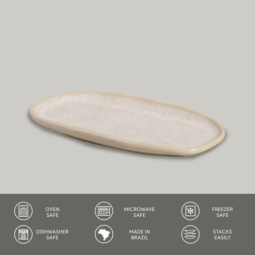 Porto Brasil Shallow Organic Oval Platter Small Set Of 4 In Neutral