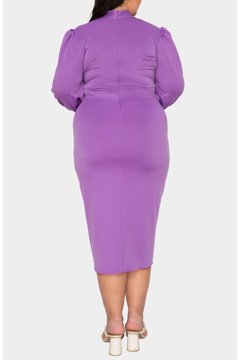 Anastasia Tie Neck Long Sleeve Dress, Alternate, color, LILAC