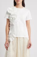 NIKKI LUND Peony Floral Appliqué Top
