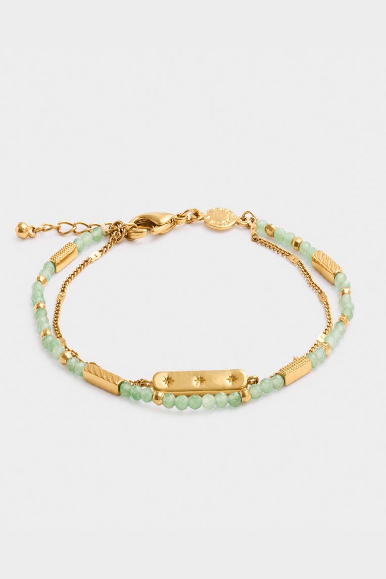 Birthstone Bracelet 'August' in Aventurine, Alternate, color, August