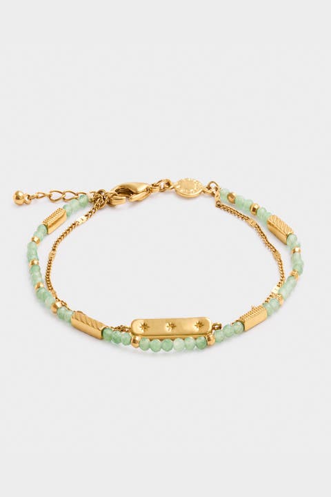 Birthstone Bracelet 'August' in Aventurine