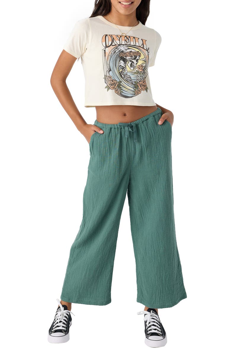 O'Neill Kids' Brendita Wide Leg Cotton Pants, Alternate, color,
