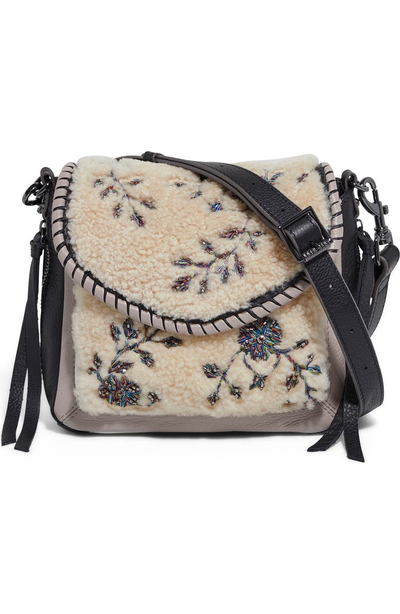 Aimee Kestenberg All for Love Embellished Genuine Shearling Crossbody Bag, Main, color,