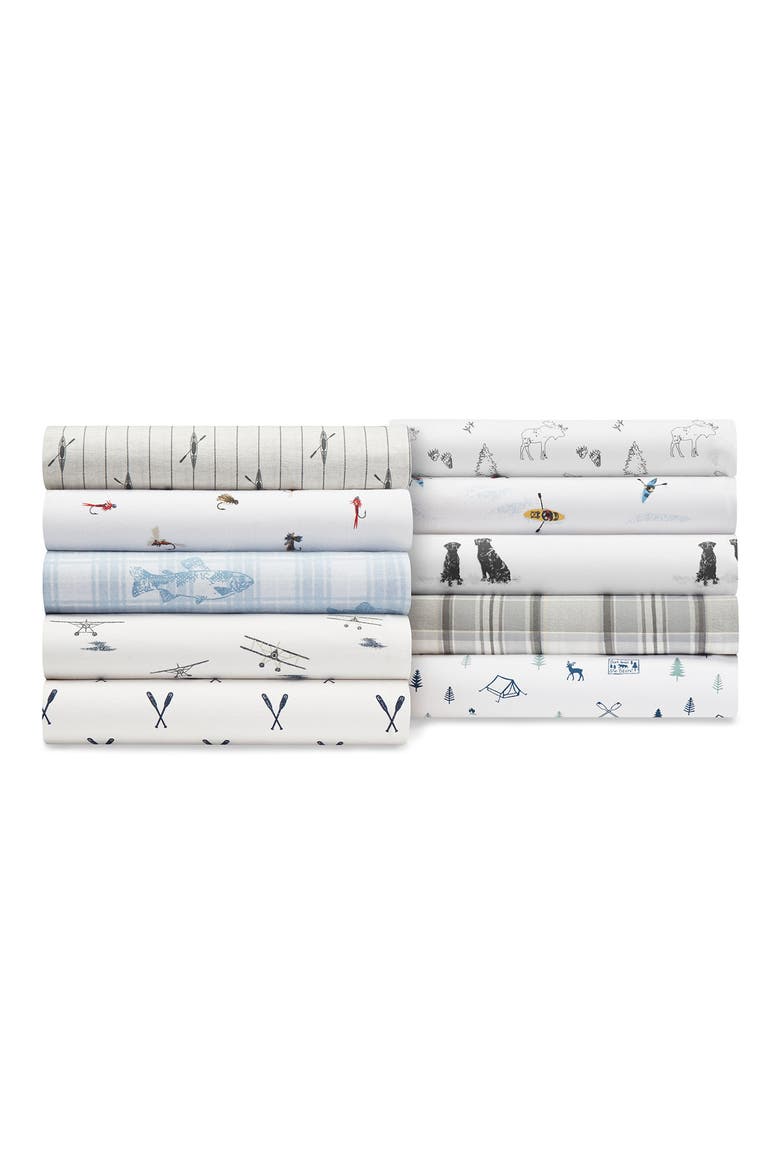 Sea Planes 200 Thread Count 100% Cotton Percale Sheet Set, Alternate, color, BLUE